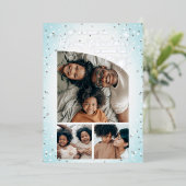 グリッターテーパーフェイクトップ3写真メリークリスマス 箔シーズンカード (立ち正面)