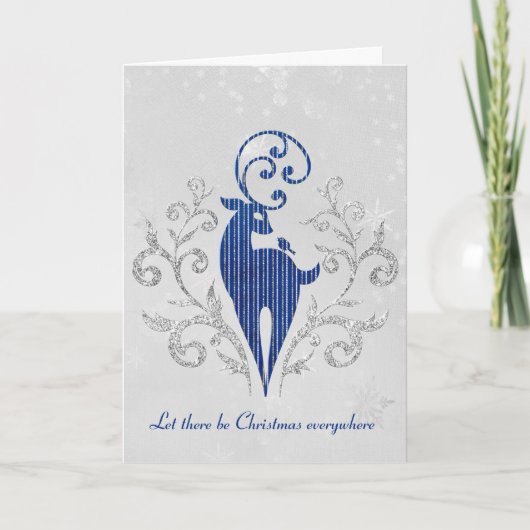 グリッターディアオンスノーフレークデザインカード カード (正面)