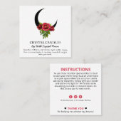 グリッターディップムーンクリスタルキャンドルインテンションスペル スクエア名刺 (正面/裏面)