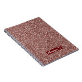 グリッターデザインバラ金ゴールドモノグラムノート ノートブック (右側)