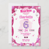 グリッタードインスパイアル誕生日招待状 招待状 (正面)