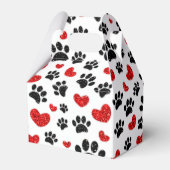 グリッタードッグポープリントと赤いハート フェイバーボックス (裏面サイド)