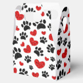 グリッタードッグポープリントと赤いハート フェイバーボックス (オープン)