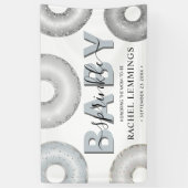 グリッタードナットスプリンクルボーイベビースシャワー 横断幕 (縦)