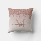 グリッタードライエレガントプバラ金ゴールドモノグラムスクリプト クッション (裏面)