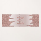 グリッタードライエレガントプバラ金ゴールドモノグラムスクリプト ヨガマット (正面(横))