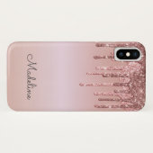 グリッタードライブバラ赤面ピンクブラックスクリプト名 Case-Mate iPhoneケース (裏面(横))