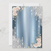 グリッタードライブ、バラ、ブルー結婚ズ・アニバーサリー 招待状 (裏面)