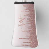 グリッタードライモダンプバラ金ゴールドモノグラムスクリプト ゴルフヘッドカバー (回転90)