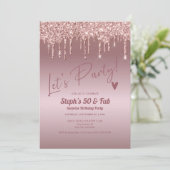 グリッタードリップアダルト誕生日招待状 招待状 (スタンド正面)