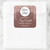 グリッタードリップキャンドル美しい製品ラベルシール スクエアシール (バッグ)