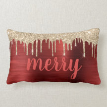 グリッタードリップスクリスマスレッドメタリックタイポグラフィ