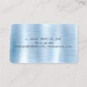 グリッタードリップスシルバーカップケーキベーカリーブルーメタリック 名刺 (裏面)