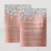 グリッタードリップスシルバーバラ金ゴールドブライダルスウィート16th 招待状 (正面/裏面)