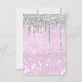 グリッタードリップスシルバーパープルブライダルスウィート16th 招待状 (裏面)