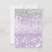 グリッタードリップスシルバーパープルブライダルスウィート16th 招待状 (裏面)