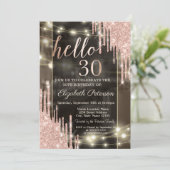 グリッタードリップストリングライト30th誕生日 招待状 (スタンド正面)