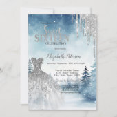グリッタードリップスドレスウィンターランドスケープ甘い16 招待状 (正面)