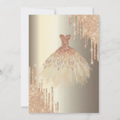 グリッタードリップスドレスワインガラスシャンパン21st 招待状 (裏面)