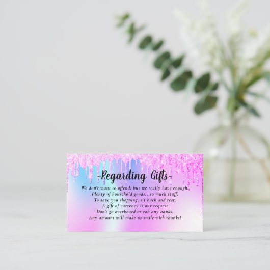 グリッタードリップスハネムーンファンドブライダルシャワー結婚ズ エンクロージャーカード (スタンド正面)