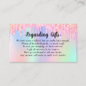 グリッタードリップスハネムーンファンドブライダルシャワー結婚ズ エンクロージャーカード (正面)