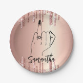 グリッタードリップスバチェロレッテ |ブライダルパーティ ペーパープレート (正面)