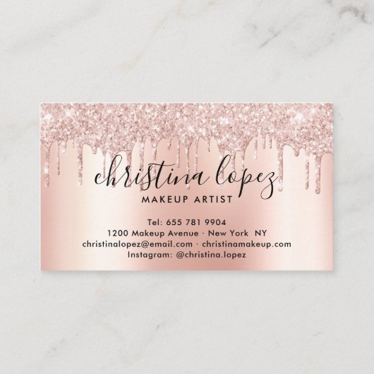 グリッタードリップスバラ金ゴールドメタリックメイクアップアーティスト 名刺 (裏面)