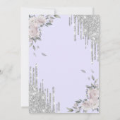 グリッタードリップスフラワーズラバンダー90誕生日 招待状 (裏面)