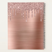 グリッタードリップスブラッシュド金属バラ金ゴールドモノグラム プランナー手帳 (裏面)