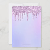 グリッタードリップスホログラフパープルスウィート16誕生日 招待状 (裏面)