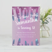 グリッタードリップスライムパーティー誕生日スパークル 招待状 (スタンド正面)