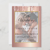 グリッタードリップスヴェラムオーバーレイ結婚式招待状 招待状 (正面)