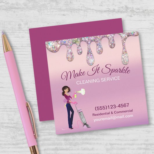 グリッタードリップス漫画メイドクリーニングサービス スクエア名刺