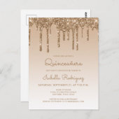 グリッタードリップス金ゴールドキンセアニラパーティー ポストカード (正面/裏面)