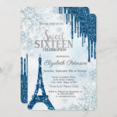 グリッタードリップス,エッフェルタワースノーフレークススウィート16 招待状 (正面/裏面)