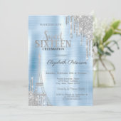 グリッタードリップス、エッフェルタワーブルーメタリックスイート16 招待状 (スタンド正面)