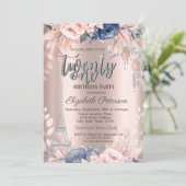 グリッタードリップス、エッフェルタワー花21誕生日 招待状 (スタンド正面)