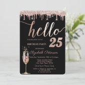 グリッタードリップス、シャンパングラス25thバースデーパーティー 招待状 (スタンド正面)