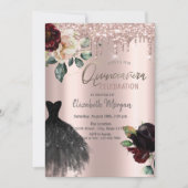 グリッタードリップス、ドレス、バラクインセアニラ 招待状 (正面)