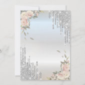 グリッタードリップス、フラワーズシルバー結婚ズ・アニバーサリー 招待状 (裏面)