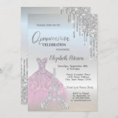 グリッタードリップス、ラバンダードレス、エッフェルキンセアニラ 招待状 (正面/裏面)