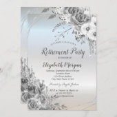 グリッタードリップス、花、シルバーの引退 招待状 (正面/裏面)