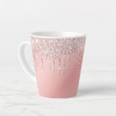 グリッタードリップバラ金ゴールドグラデーションピンク カフェラテマグ (左アングル)