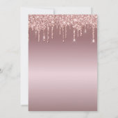 グリッタードリップバラ金ゴールドスクリプトブライダルシャワー 招待状 (裏面)