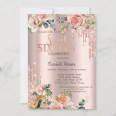 グリッタードリップバラ金ゴールドハイヒールバラスイーツ16 招待状 (正面)