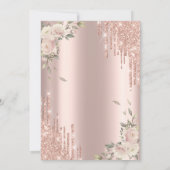 グリッタードリップバラ金ゴールドフローラ80誕生日 招待状 (裏面)