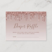 グリッタードリップバラ金ゴールドベビーシャワーおむつラッフル エンクロージャーカード (正面)