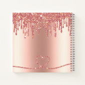 グリッタードリップバラ金ゴールド足ベビーシャワーゲストブック ノートブック (裏面)