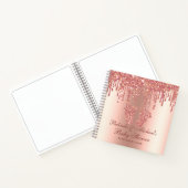 グリッタードリップバラ金ゴールド足ベビーシャワーゲストブック ノートブック (内部)