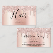 グリッタードリップバラ金ゴールド金属美容師 名刺 (正面/裏面)